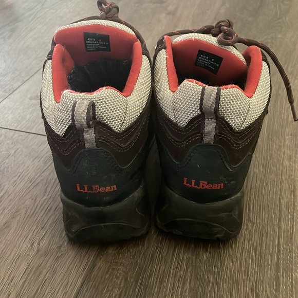 L.L Bean Brown Suede Mesh Big Boys Hiking Boots - Picture 3 of 5